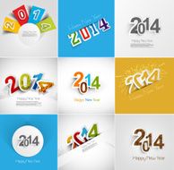 Holiday collection for Happy New Year beautiful greeting card