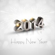Beautiful hapyy new year 2014 fantastic background vector
