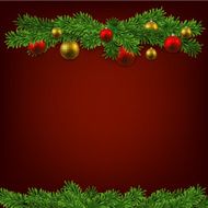 Christmas background with fir branches and balls N14