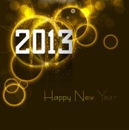 Happy new year 2013 bright colorful celebration circle vector