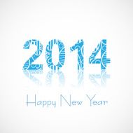 Vector artistic happy new year 2014 text reflection design