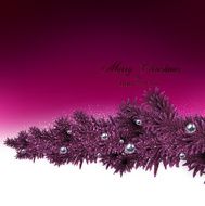 Background with fir branches and metallic balls