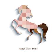 New Year symbol of horse - Illustration vector N3