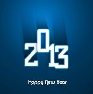 New year stylish 2013 blue colorful background vector