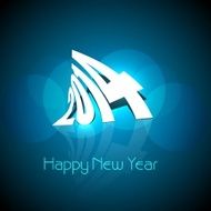 Stylish 2014 Happy new year blue colorful celebration vector