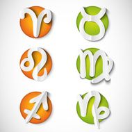 Paper cut zodiac set icon N3