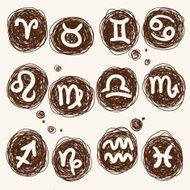 Vector astrological icon set N3