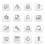 Organizer contour icons on gray buttons