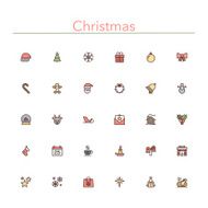 Christmas Colored Line Icons