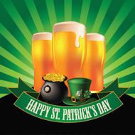 Happy Saint Patrick&rsquo;s Day light beer burst design