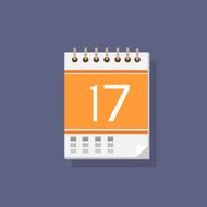 calendar icon color flat design vector