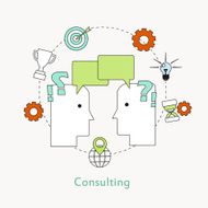 Consulting buisness concept line design