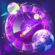 The signs of the zodiac zodiac circle in space