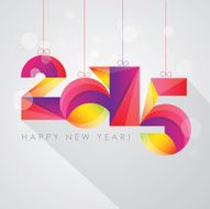 happy new 2015 year colorful multicolored fun number design