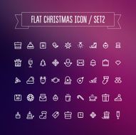 Set of flat Christmas icons