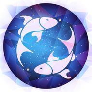 Pisces zodiac sign vector illustration