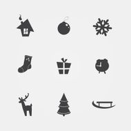 Christmas black icons