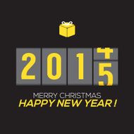 2015 New Year Card Odometer Style Vector Illustration N3