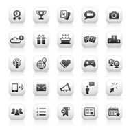 White Button Icons Set N4