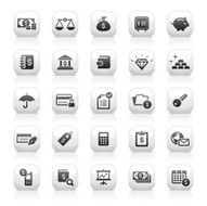 White Button Icons Set N5