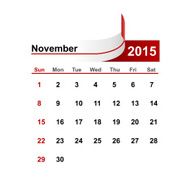 Vector simple calendar 2015 year november month