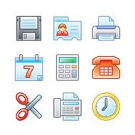 &quot;Roundi&quot; Icon Set - Office