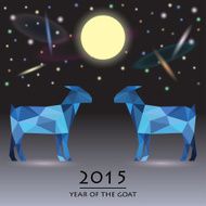 blue goat background the symbol of new year