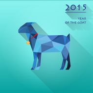 blue abstract goat vector background symbol of the new year