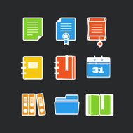 Office documents color vector icons