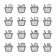 Shopping Baskets Icons set 2