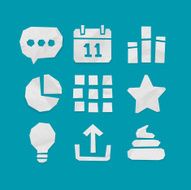 Paper Cut Icons for Web and Mobile Applications Set 4