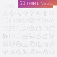 minimalistic thin line icons for websites and mobile apps