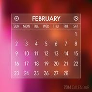 Trendy Abstract Blurry 2014 Hipster Calendar N10