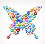 Butterfly royalty-free vector Social Networking and Internet Icon Set