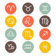 Vector Zodiac Horoscope Circle Symbols