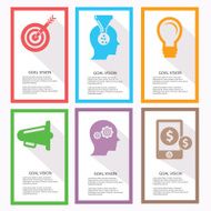 Goal management Banners Colorful version vector