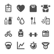healthy and fitness icon set vector eps10 N2