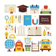 Flat Style Vector Collection of Back to School and Education