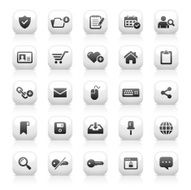 White Button Icons Set N6