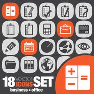 business office icon set