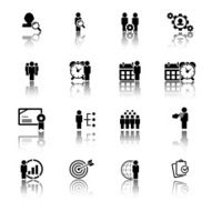 Business management strategy or human resource icons N12