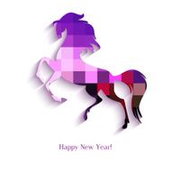 New Year symbol of horse - Illustration vector N4