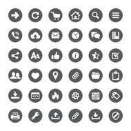 Interface and Media basics vector icons