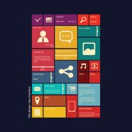 Graphic user interface vector illustration with various icons N2