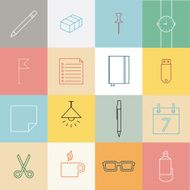 Stationery items flat design