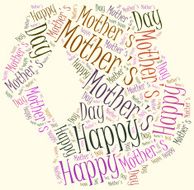 Mother&#039;s day greeting card Word cloud illustration N4