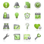 Organizer web icons Gray and green series