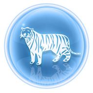 Tiger Zodiac icon ice isolated on white background