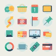 Modern flat icons vector collection web design objects business office N5