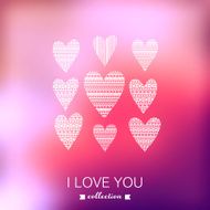 Vector Valentine&#039;s Day background Blurred template holiday In N4